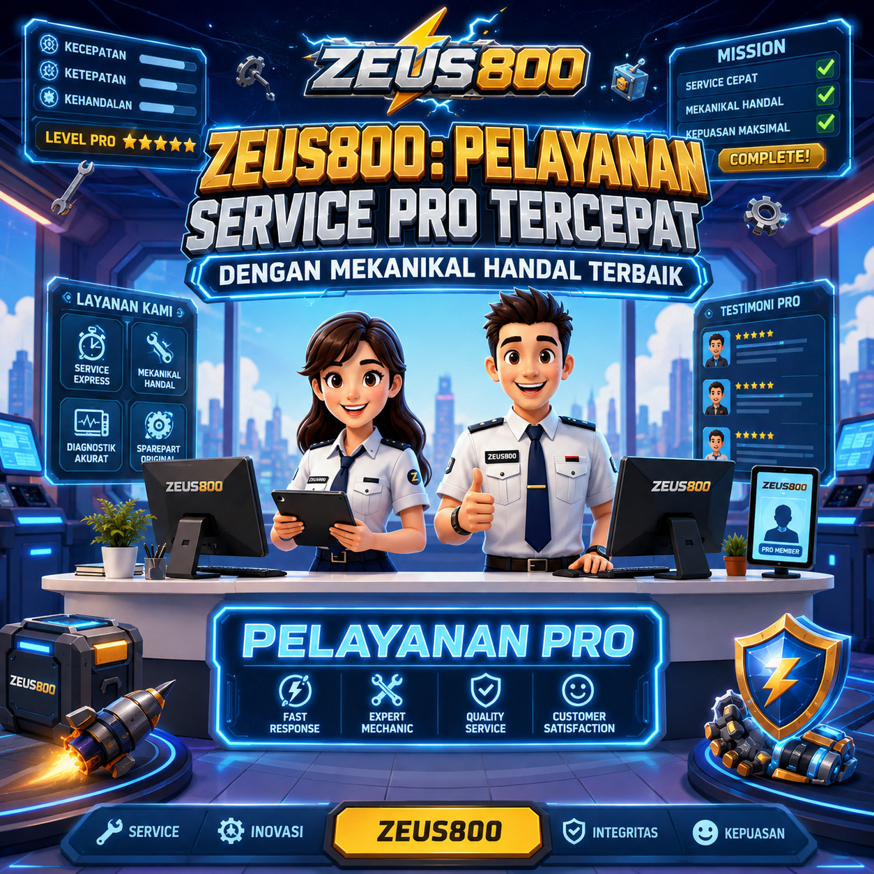 ZEUS800: Pelayanan Service Pro Tercepat Dengan Mekanikal Handal Terbaik